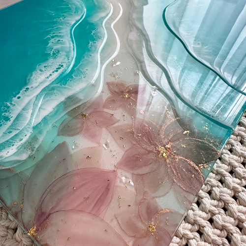 レジン　オーシャンアート　プルメリアリース　海　29cm　No.1010 レジン オーシャンアート プルメリアリース 海 29cm No.1010