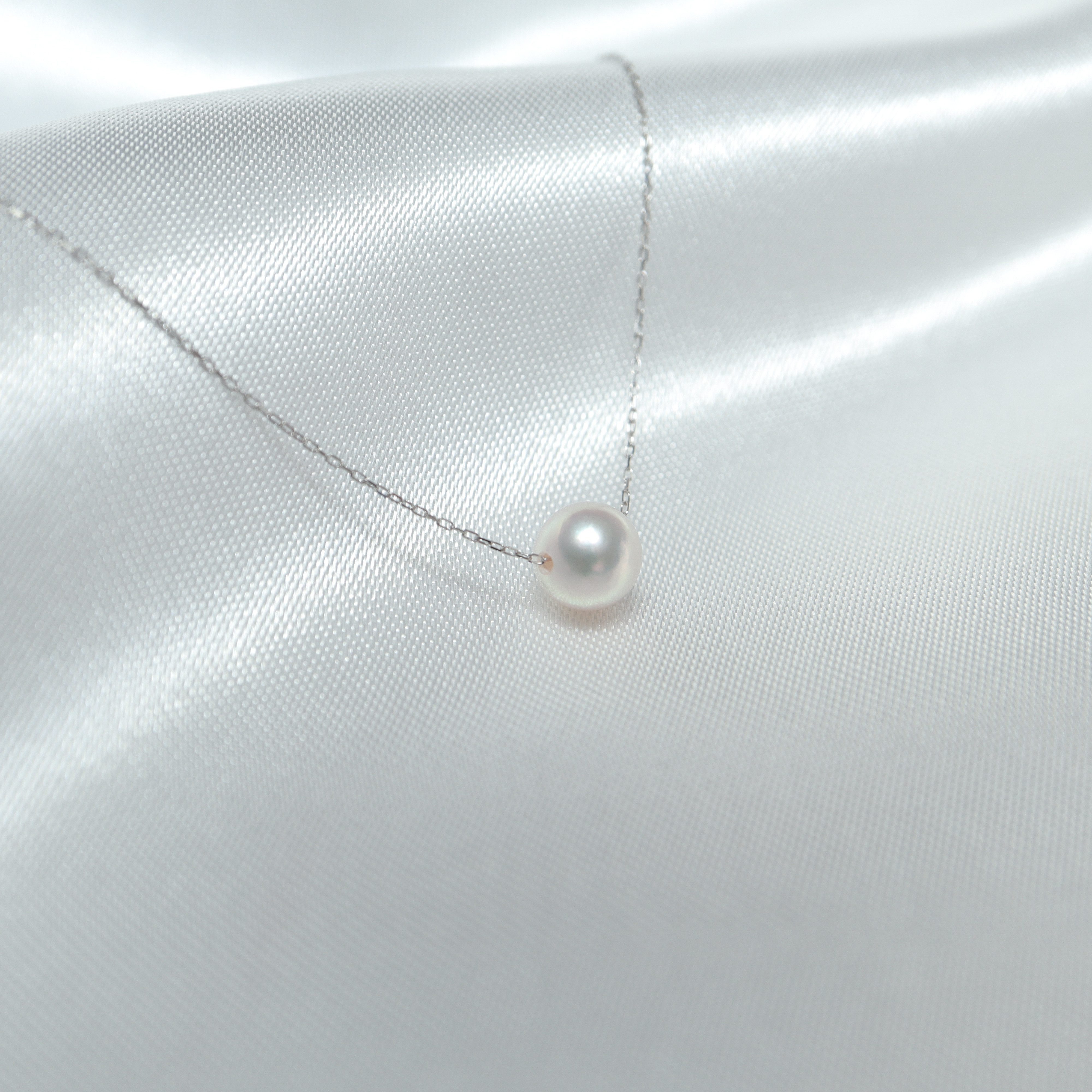 アコヤ真珠 ペンダント 一粒 ネックレス ホワイト 6.0-6.5mm K18WG ホワイトゴールド