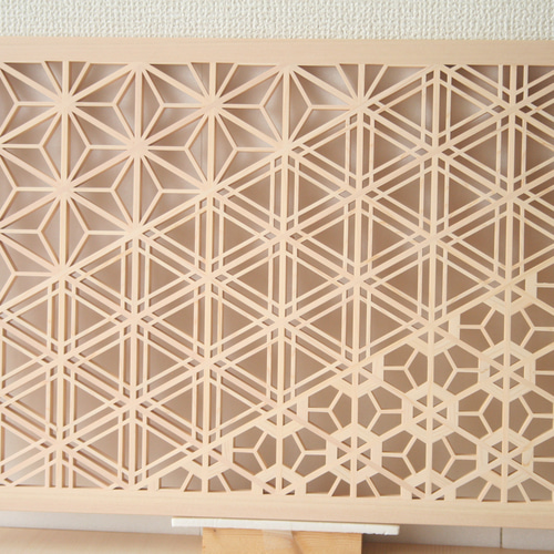 ③組子細工　ウォールアート　パーテーション ウォールアートパネル ちょこ和 | 直径19cm ウォールデコ 壁掛け