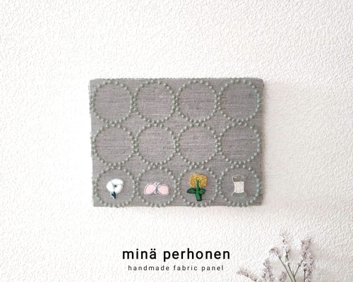 大型 ファブリックパネル ミナペルホネン タンバリン ブルー ピンク