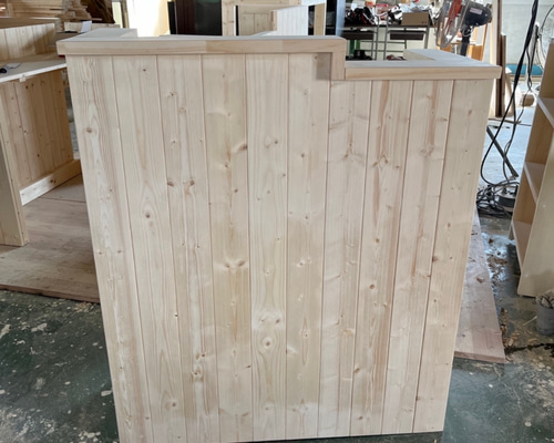 段差】カウンター レジ 無塗装 DIY 幅80✖︎高さ105✖︎奥行き38センチ