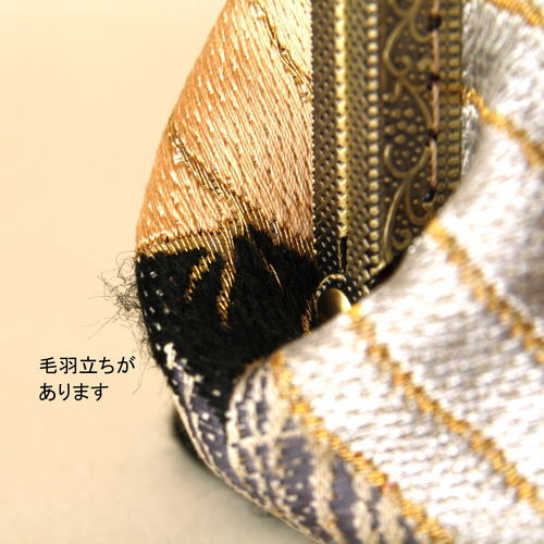 華やかです/婚礼用丸帯リメイクがま口バッグ/金の鶴・銀の鶴