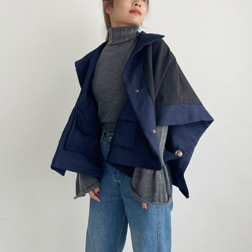 BLUE BLUE ブルーブルー デニムポンチョ ネイティブ柄アメカジ羽織り革 BLUE BLUE ブルーブルー デニムポンチョ ネイティブ柄アメカジ