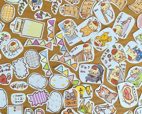 カット済み！】写真アルバムに◎フレークシール-0〜1歳- 雑貨