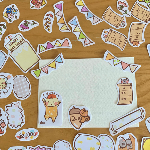 カット済み！】写真アルバムに◎フレークシール-0〜1歳- 雑貨