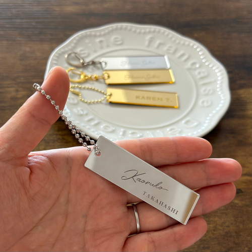 ゴールド＆シルバー】ミラーキーホルダー席札｜最短3日配送 結婚式