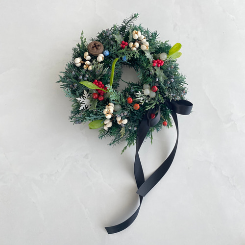 クリスマス 2025年 クリスマスリースM テーブルリース ドアリース