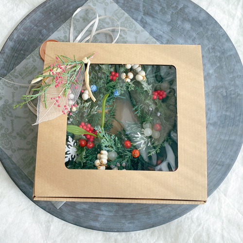 クリスマス 2025年 クリスマスリースM テーブルリース ドアリース