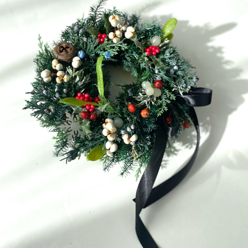 クリスマス 2025年 クリスマスリースM テーブルリース ドアリース