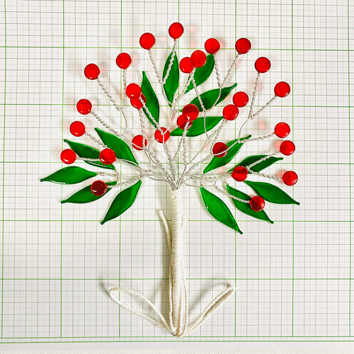 秋カラー 赤い実のワイヤークラフト スワッグ レジン アートフラワー