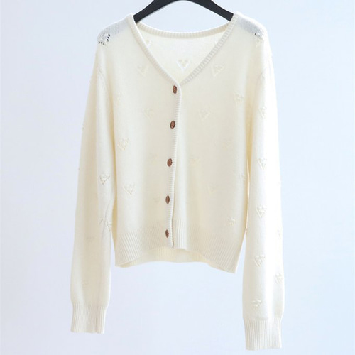 ハート柄VネックニットカーディガンZY シャツ abjaloisaynav 通販