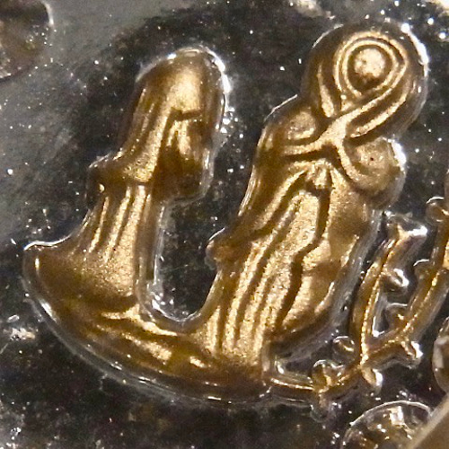 フランス ヴィンテージ デッドストック ルルドの泉 ガラス メダイ 4色