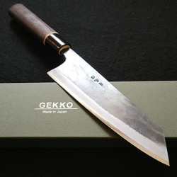 青紙2号 クラッド 黒打 万能包丁 180㎜ G1647 焼栗柄 月光作