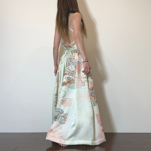 着物リメイク 振袖フレアスカートのセットアップ セットアップ komomo