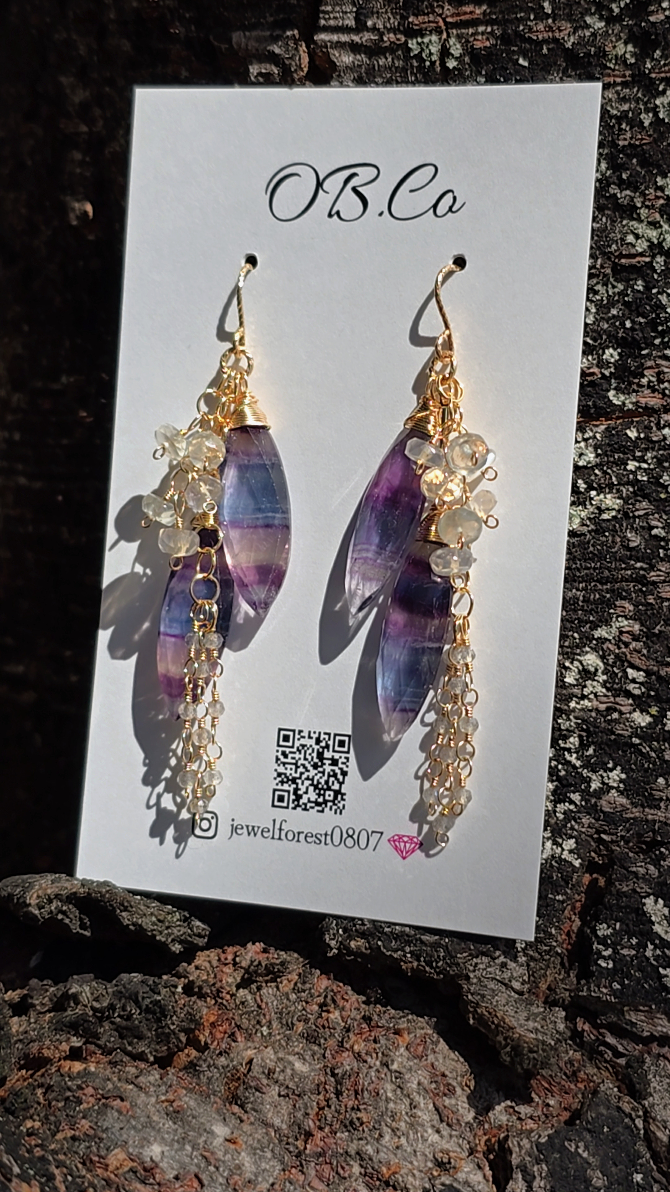 14kgf 天然石 フローライトのピアス【GSPi49】 ピアス（フック