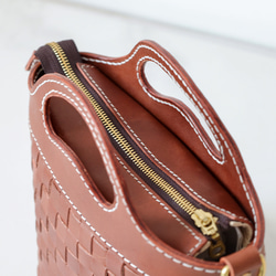 [新品] 手工牛皮編織包 - 可愛籃子設計 第8張的照片