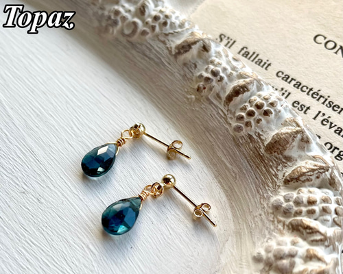 あんみ様　宝石質ピンクトパーズ*14kgfピアス他 ピンクトパーズ＊キューブカット14Kgfピアス | ゆきんこしょっぷ