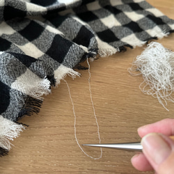 ＊　ウールガーゼ　大判ストールマフラー（ブロックチェック）＊ 10枚目の画像