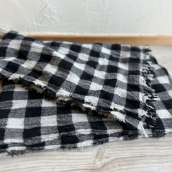 ＊　ウールガーゼ　大判ストールマフラー（ブロックチェック）＊ 7枚目の画像