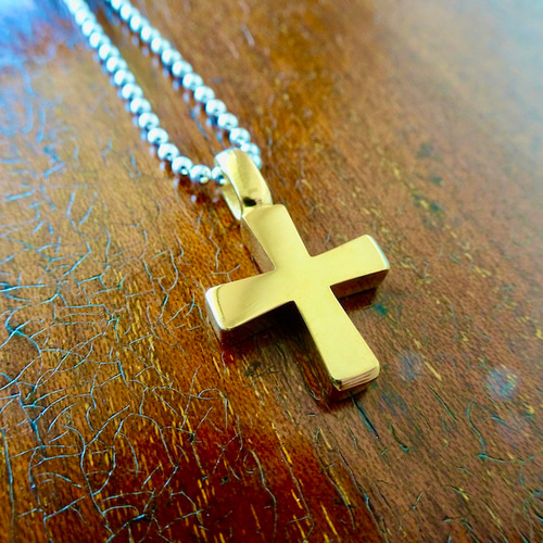 仁尾彫金『k18十字クロス』ハンドメイド331 ネックレス・ペンダント  