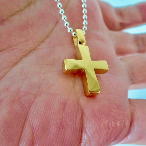 仁尾彫金『k18十字クロス』ハンドメイド331 ネックレス・ペンダント  