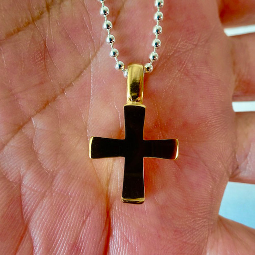 仁尾彫金『k18十字クロス』ハンドメイド331 ネックレス・ペンダント  
