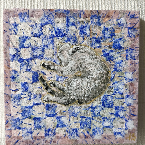日本画 原画 猫】へそ天寝る猫 絵画 2900deJ 通販 18360143｜Creema