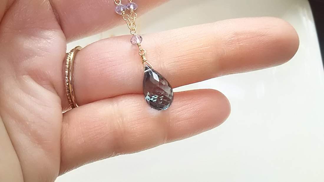 宝石質ロンドンブルー＊アイオライト14Kgfネックレス {yukky.}★ 9,204円