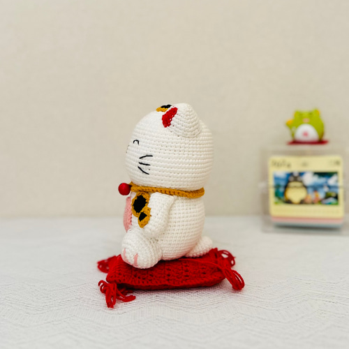 編みぐるみ 招き猫 ハンドメイド 置物 インテリア luckycat あみぐるみ