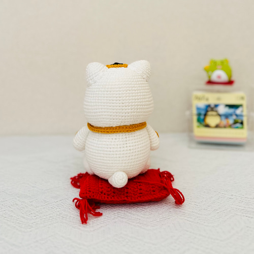 編みぐるみ 招き猫 ハンドメイド 置物 インテリア luckycat あみぐるみ