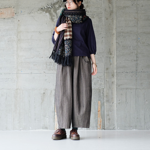 復刻再販】主役級マフラー！柄生地パッチワーク大判ストール（22w-18