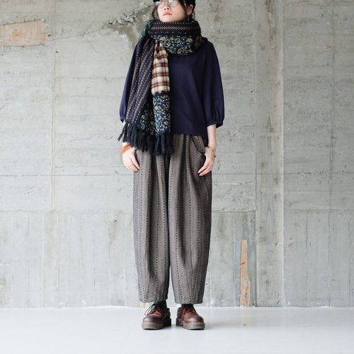 復刻再販】主役級マフラー！柄生地パッチワーク大判ストール