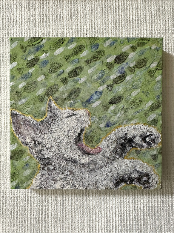 日本画 原画 猫】魚いっぱい飛んでる 絵画 2900deJ 通販