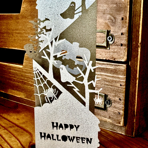 ハロウィン　ペーパーアート　シルバー 2枚目の画像