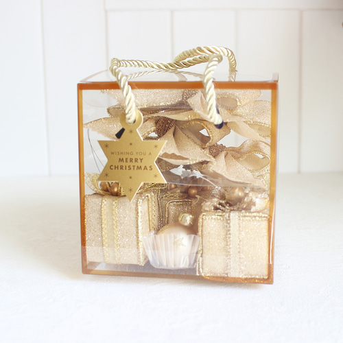 オーナメントセット キラキラゴールド リボン オーナメント プレゼント