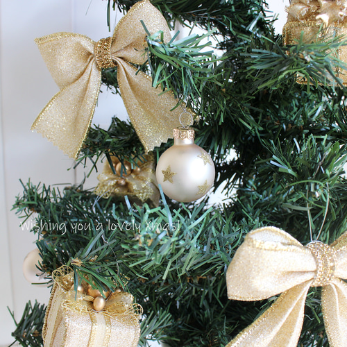 リボンオーナメント　クリスマスオーナメント 8インチ リボンオーナメント 4イアー ナチュラルブラウン 3枚セット