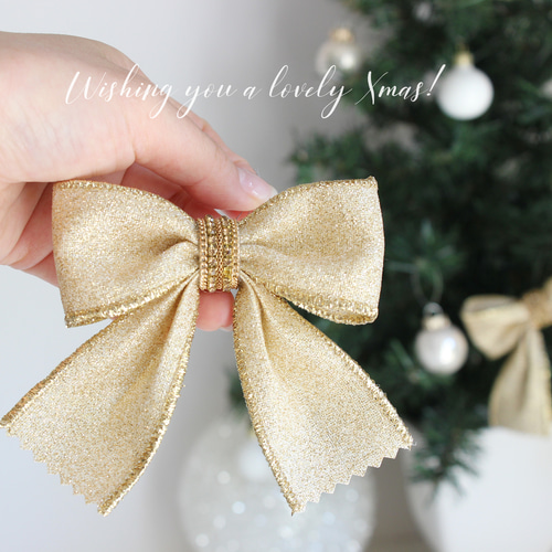 オーナメントセット キラキラゴールド リボン オーナメント プレゼント