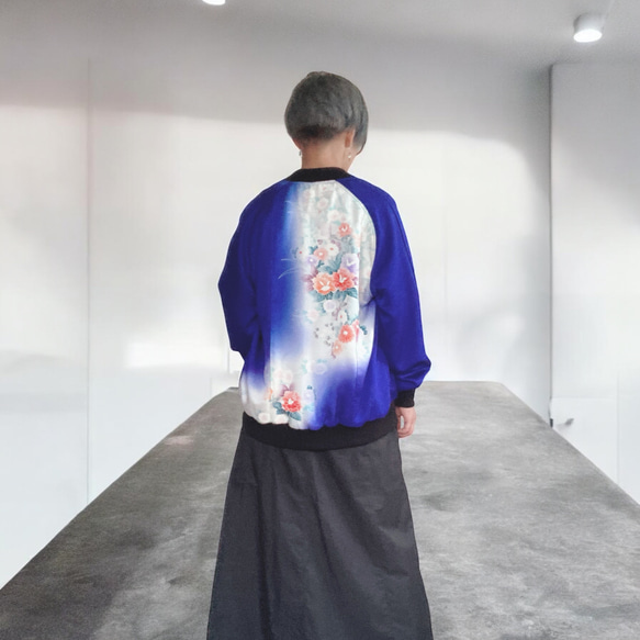 おかけん 着物リメイクブルゾン ユニセックス着物リメイクブルゾン 鳳凰柄 - Mサイズ 和柄 日本製 一点