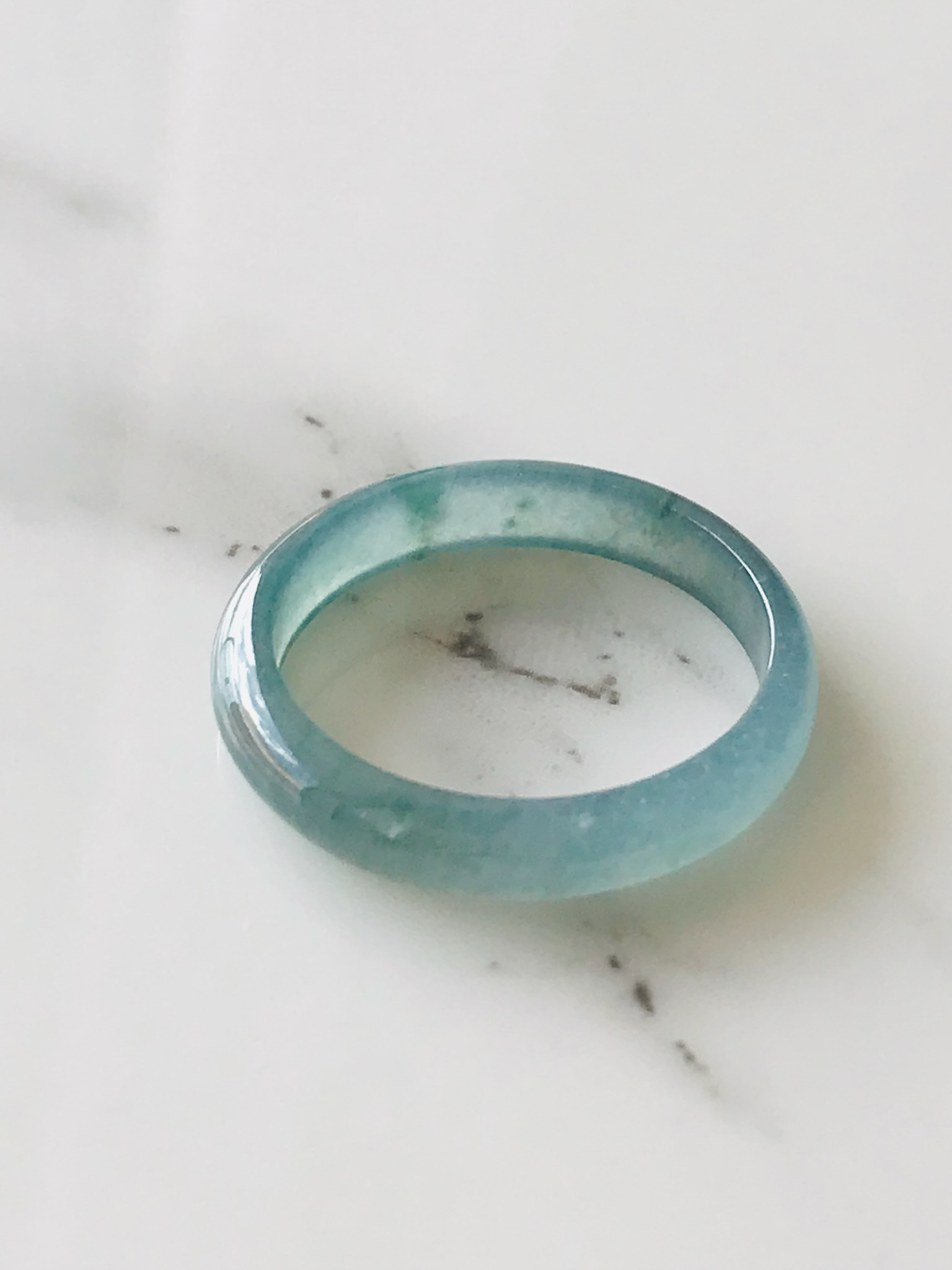 [R15-041］ ジェイド　JADE ヒスイ　本翡翠　くりぬき　リング　天然石　一点物　グアテマラ産　14号　指輪