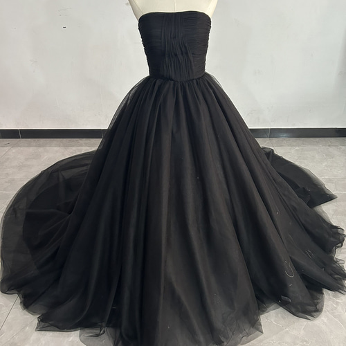 送料無料！カラードレス 黒 3waysドレス 取り外しオフショルダー 結婚