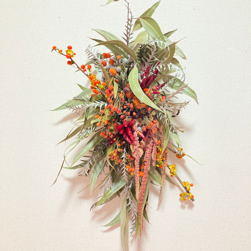 創作スワッグ 秋の実＆アマランサス スワッグ malay_roseyvespiaget