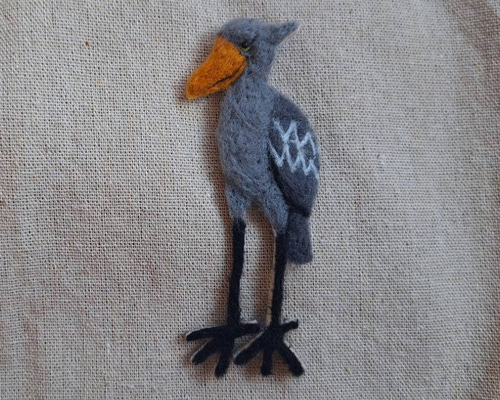 ♡羊毛フェルト ハシビロコウさんブローチ♡ 羊毛フェルト