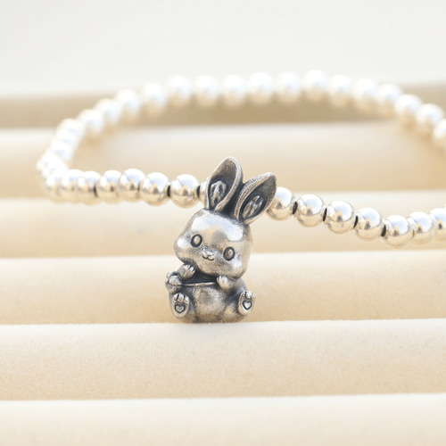 オリジナルデザインうさぎ年かわいいバニースターリングシルバー