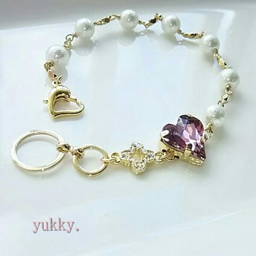 再販】スワロフスキー*シャイニーパール*デザインブレス 再販】スワロフスキー*シャイニーパール*デザインブレス