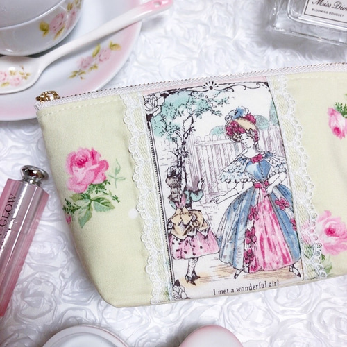 ヴィクトリアン YUWA 貴婦人柄と薔薇のポーチ rose バラ クラシカル