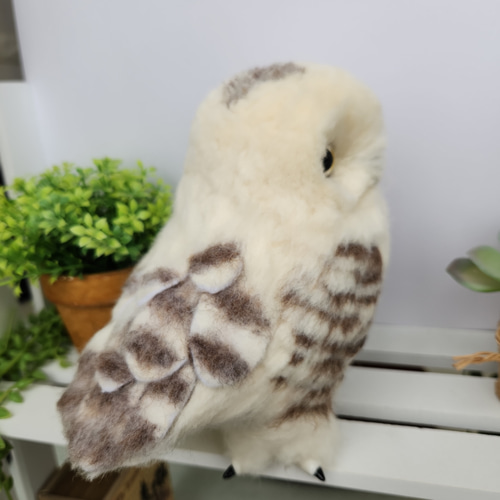 羊毛フェルト製置物 シロフクロウ 羊毛フェルト max910 通販 18361464