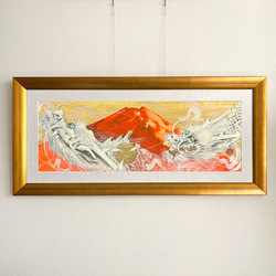軸 開運 縁起物 金運 福 絵 龍神 雪 山水 川 魚 古民家 中国 美術 骨董 軸 開運 縁起物 金運 福 絵 龍神 雪 山水 川 魚 古民家 中国