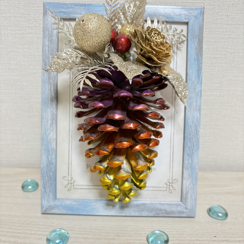 KsON005 大王松ぼっくりクリスマス壁掛け&スタンドタイプオーナメント