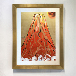 モダン赤富士 燦々」おしゃれに飾れる赤富士の絵 絵画 手描き工房 吉祥