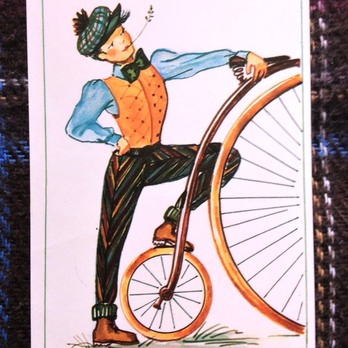France vintage マドモアゼルとギャルソン・イラスト絵葉書